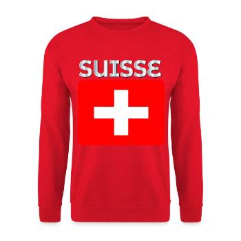 Schweiz - Unisex Pullover - Rot - Vorne - Alina (178cm) & Michal (187cm)