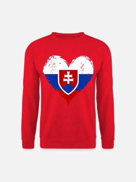 Slowakei Herzflagge Grunge - Unisex Pullover - Rot