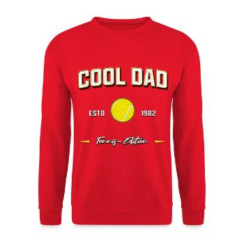 Cool Dad 1982 Tennis Papa Geburtstag Geschenk - Unisex Pullover - Rot - Vorne - Alina (178cm) & Michal (187cm)