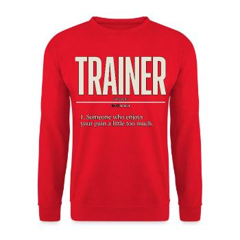 Personal Trainer Someone Who Fitness Enthusiast - Unisex Pullover - Rot - Vorne - Alina (178cm) & Michal (187cm)
