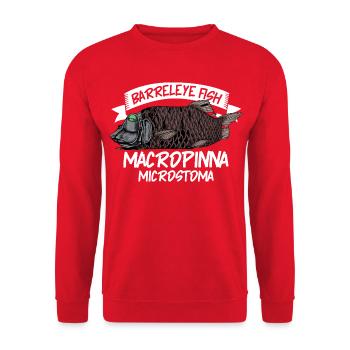 Tiefsee Monster - Barreleye-Fisch - Unisex Pullover - Rot - Vorne - Alina (178cm) & Michal (187cm)