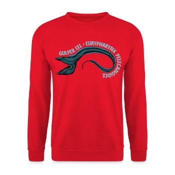 Tiefsee Monster - Pelikanaal - Unisex Pullover - Rot - Vorne - Alina (178cm) & Michal (187cm)