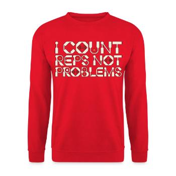 Personal Trainer I Count Reps Exercise Specialist - Unisex Pullover - Rot - Vorne - Alina (178cm) & Michal (187cm)