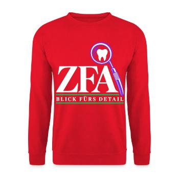 ZFA – Blick fürs Detail in der Zahnarztpraxis - Unisex Pullover - Rot - Vorne - Alina (178cm) & Michal (187cm)