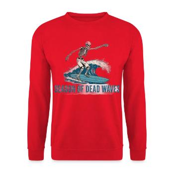 Halloween Skelett - Unisex Pullover - Rot - Vorne - Alina (178cm) & Michal (187cm)