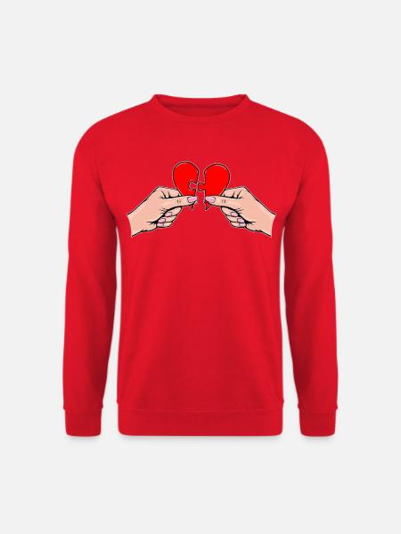 Frauenhände Herzpuzzle  - Unisex Pullover - Rot