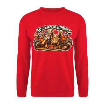 Vikingen Metthing Gemeinschaft - Unisex Pullover - Rot - Vorne - Alina (178cm) & Michal (187cm)