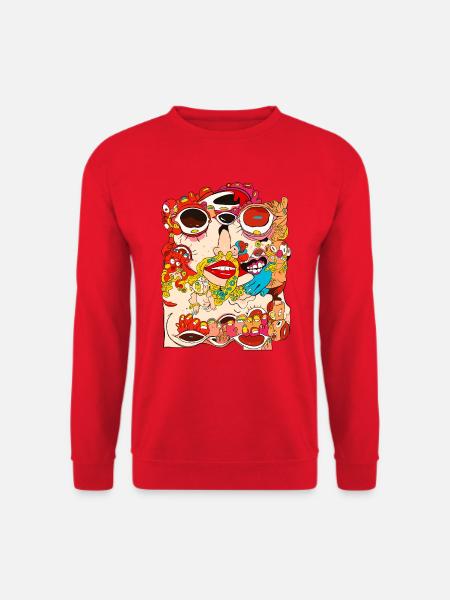Gesichts-Tattoo - Unisex Pullover - Rot