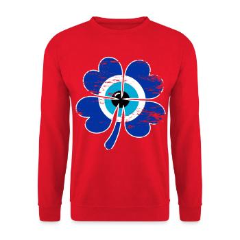 Nazar Vierblättriges Kleeblatt - Unisex Pullover - Rot - Vorne - Alina (178cm) & Michal (187cm)