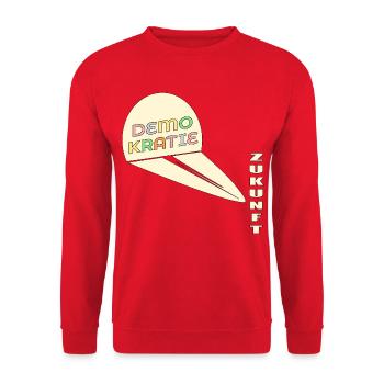 Zukunft Schatten Demokratie - Unisex Pullover - Rot - Vorne - Alina (178cm) & Michal (187cm)
