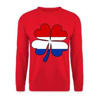 Holland Flagge Kleeblatt - Unisex Pullover - Rot - Vorne - Alina (178cm) & Michal (187cm)