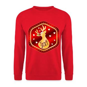 Frohe Weihnachten, Skandinavien! - Unisex Pullover - Rot - Vorne - Alina (178cm) & Michal (187cm)