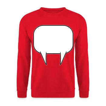 Sprechblase doppelt - Unisex Pullover - Rot - Vorne - Alina (178cm) & Michal (187cm)