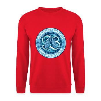 Atemtherapeut Human Lungs Badge Geschenk - Unisex Pullover - Rot - Vorne - Alina (178cm) & Michal (187cm)