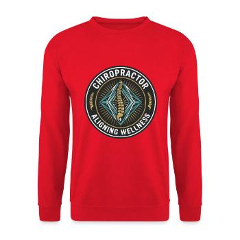 Chiropraktiker Ausrichtung Wellness-Wirbelsäulenabzeichen Geschenk - Unisex Pullover - Rot - Vorne - Alina (178cm) & Michal (187cm)