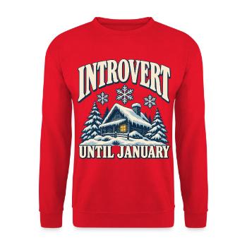 Introvert Until January - Unisex Pullover - Rot - Vorne - Alina (178cm) & Michal (187cm)