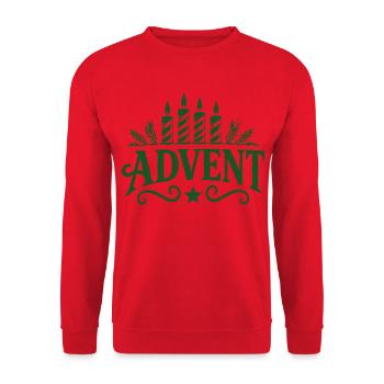 Advent Kerzen Zeit - Unisex Pullover - Rot - Vorne - Alina (178cm) & Michal (187cm)