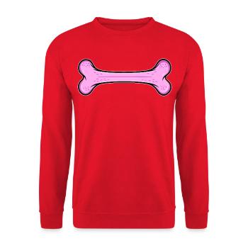 Pinkes Hundeknochen - Unisex Pullover - Rot - Vorne - Alina (178cm) & Michal (187cm)