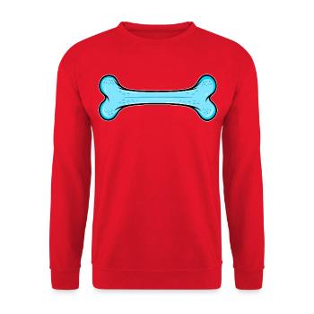 Blauer Hundknochen Comic - Unisex Pullover - Rot - Vorne - Alina (178cm) & Michal (187cm)