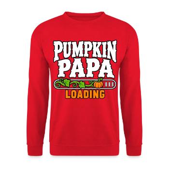 Kürbis Papa Loading - Unisex Pullover - Rot - Vorne - Alina (178cm) & Michal (187cm)