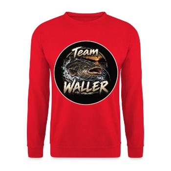 Team Waller - Unisex Pullover - Rot - Vorne - Alina (178cm) & Michal (187cm)