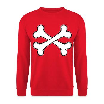 Hundeknochen gekreuzt - Unisex Pullover - Rot - Vorne - Alina (178cm) & Michal (187cm)