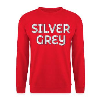 Silbergrau - Unisex Pullover - Rot - Vorne - Alina (178cm) & Michal (187cm)