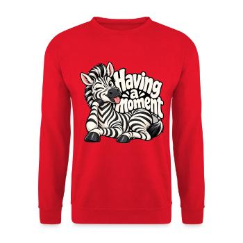 Zebra - Unisex Pullover - Rot - Vorne - Alina (178cm) & Michal (187cm)