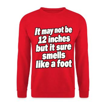 Es ist vielleicht nicht 12 Zoll – lustiges Zitat aus Erwachsenenhumor - Unisex Pullover - Rot - Vorne - Alina (178cm) & Michal (187cm)