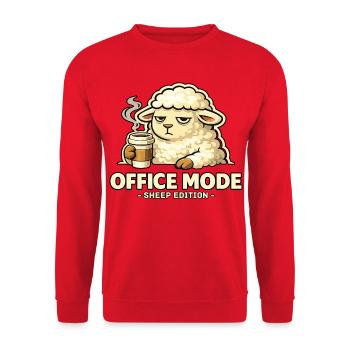 Office Mode Schaf-Edition - Unisex Pullover - Rot - Vorne - Alina (178cm) & Michal (187cm)
