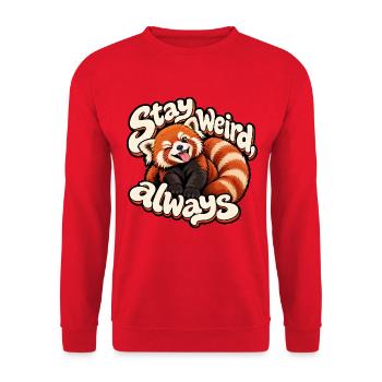 Kleiner Panda - Unisex Pullover - Rot - Vorne - Alina (178cm) & Michal (187cm)