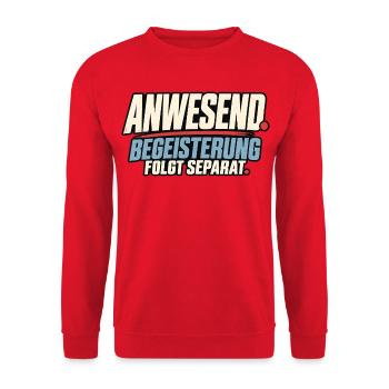 Anwesend Begeisterung Folgt Separat - Unisex Pullover - Rot - Vorne - Alina (178cm) & Michal (187cm)