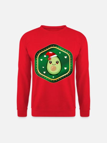 Weihnachts-Avocado - Unisex Pullover - Rot