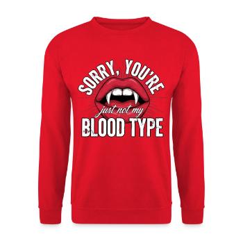 Sorry You're Not My Blood Type - Unisex Pullover - Rot - Vorne - Alina (178cm) & Michal (187cm)
