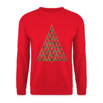 Weihnachtsbaum - Unisex Pullover - Rot - Vorne - Alina (178cm) & Michal (187cm)