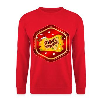 Weihnachten Schwäbische Maultaschen - Unisex Pullover - Rot - Vorne - Alina (178cm) & Michal (187cm)