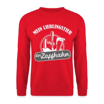 Mein Lieblingszapfhahn - Unisex Pullover - Rot - Vorne - Alina (178cm) & Michal (187cm)