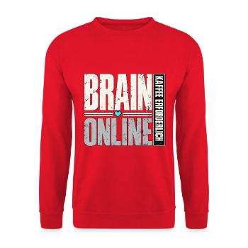 Gehirn Online Distressed Typo - Unisex Pullover - Rot - Vorne - Alina (178cm) & Michal (187cm)