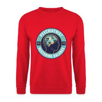 Psychiater Wiederherstellung des Gleichgewichts-Geistesabzeichens Geschenk - Unisex Pullover - Rot - Vorne - Alina (178cm) & Michal (187cm)