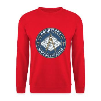 Kompassabzeichen des Architekten-Bauplans - Unisex Pullover - Rot - Vorne - Alina (178cm) & Michal (187cm)