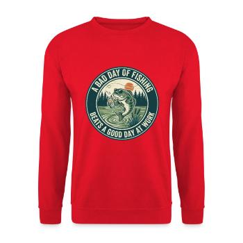 Lustiges Angeln ist besser als ein guter Arbeitstag-T-Shirt - Unisex Pullover - Rot - Vorne - Alina (178cm) & Michal (187cm)