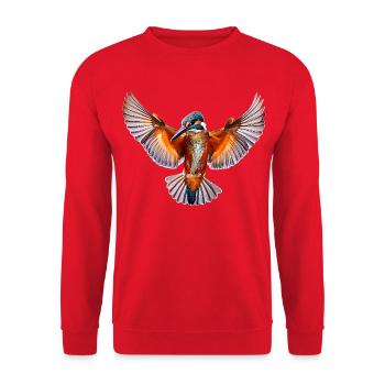 Eisvogel - Unisex Pullover - Rot - Vorne - Alina (178cm) & Michal (187cm)