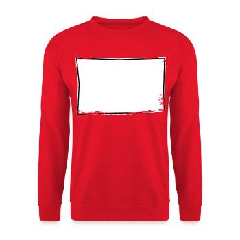 Eckiges Rahmen Comic-Design used look - Unisex Pullover - Rot - Vorne - Alina (178cm) & Michal (187cm)