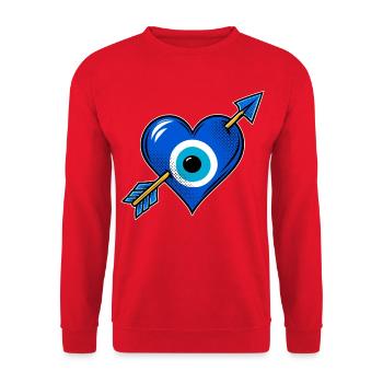Nazarherz Pop-Art Styl - Unisex Pullover - Rot - Vorne - Alina (178cm) & Michal (187cm)
