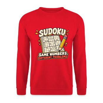 Sudoku - Unisex Pullover - Rot - Vorne - Alina (178cm) & Michal (187cm)