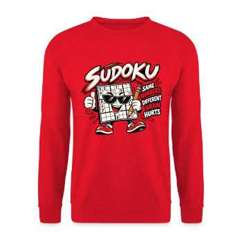 Sudoku - Unisex Pullover - Rot - Vorne - Alina (178cm) & Michal (187cm)