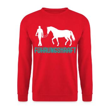 Führungskraft Pferd Reiter Pferdehof - Unisex Pullover - Rot - Vorne - Alina (178cm) & Michal (187cm)