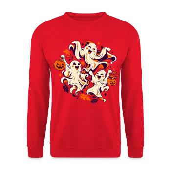 Halloween Geisterparade - Unisex Pullover - Rot - Vorne - Alina (178cm) & Michal (187cm)