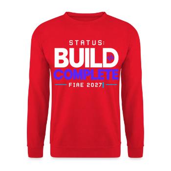 Build Complete – Fachinformatiker FIAE 2027 - Unisex Pullover - Rot - Vorne - Alina (178cm) & Michal (187cm)