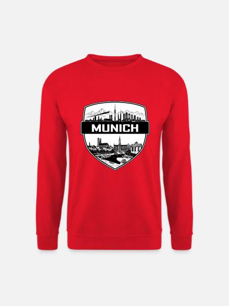 München, Deutschland Schild Wappen Frauenkirche Geschenk - Unisex Pullover - Rot